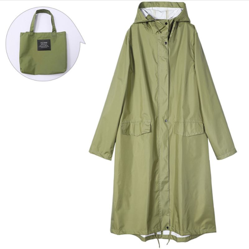 Women's Long Waterproof Hooded Raincoat