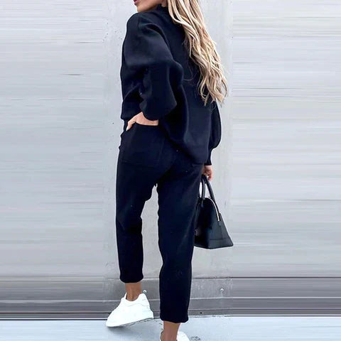 Women's Lounge Sweater Set with Tie Waist