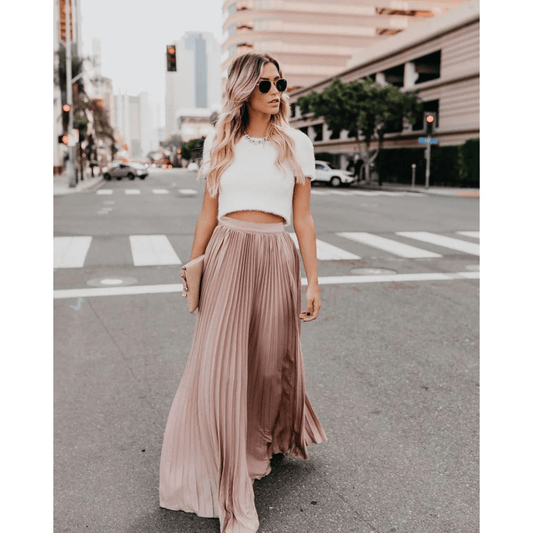 Women's Maxi Skirt – Elegant Pleats, Breathable Fabric & Flowing Silhouette