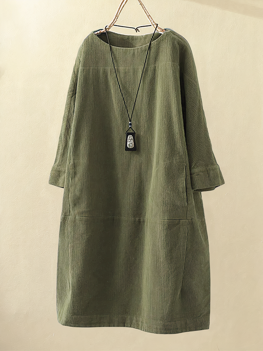 Women's Midi Dress with Hip Pockets