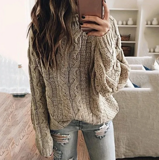 Women's Off the Shoulder Cable Knit Sweater