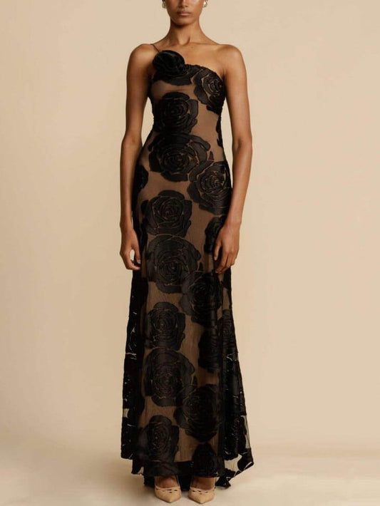 Women's One-Shoulder Maxi Dress