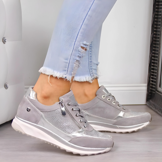 Women's Orthopedic Sneakers with Zipper Detail