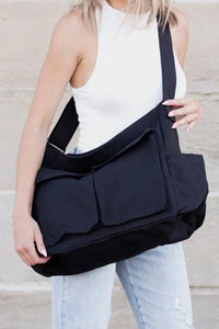 Women's Oversized Canvas Tote Bag - Large Messenger Shoulder Bag