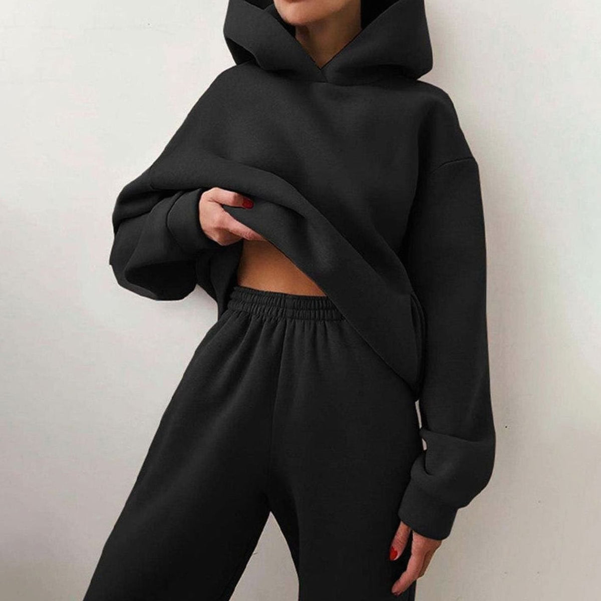 Women's Oversized Hoodie and High-Waist Jogger Two-Piece Set