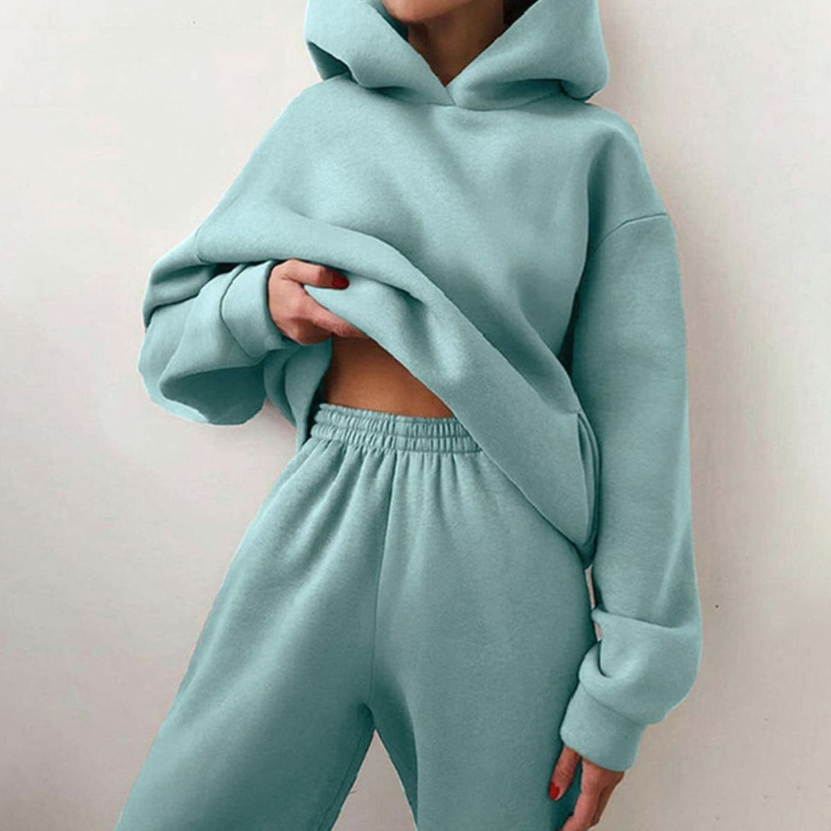 Women's Oversized Hoodie and High-Waist Jogger Two-Piece Set
