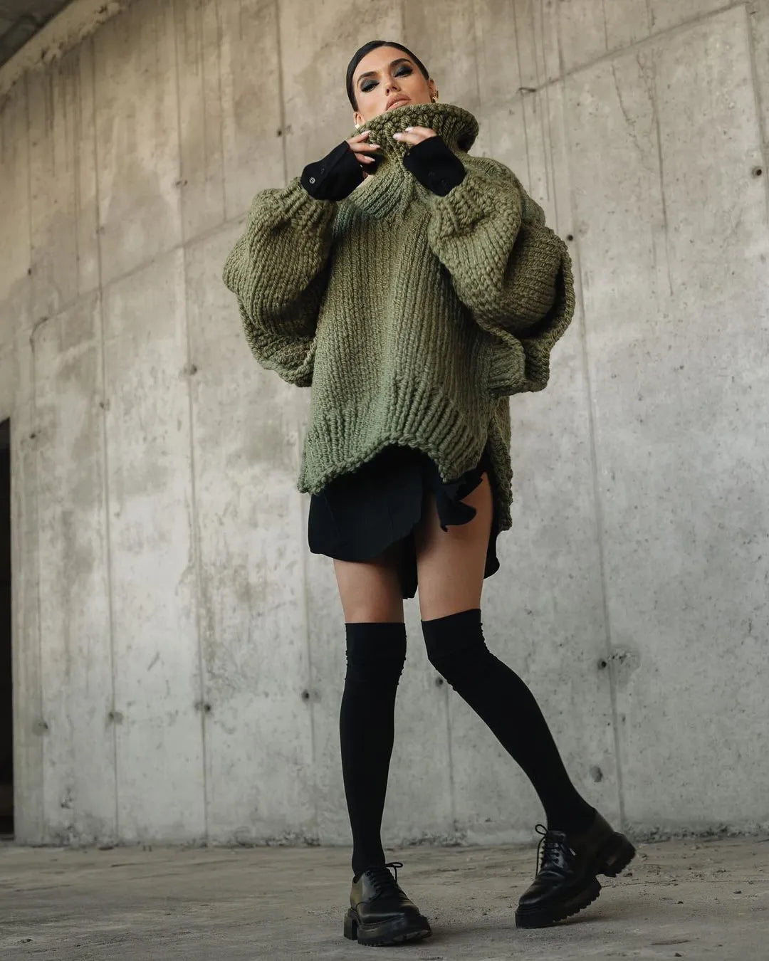Women's Oversized Knit Sweater Dress