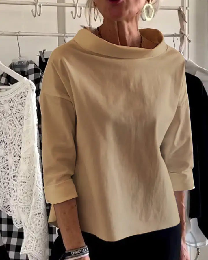 Women's Oversized Roll Neck Top