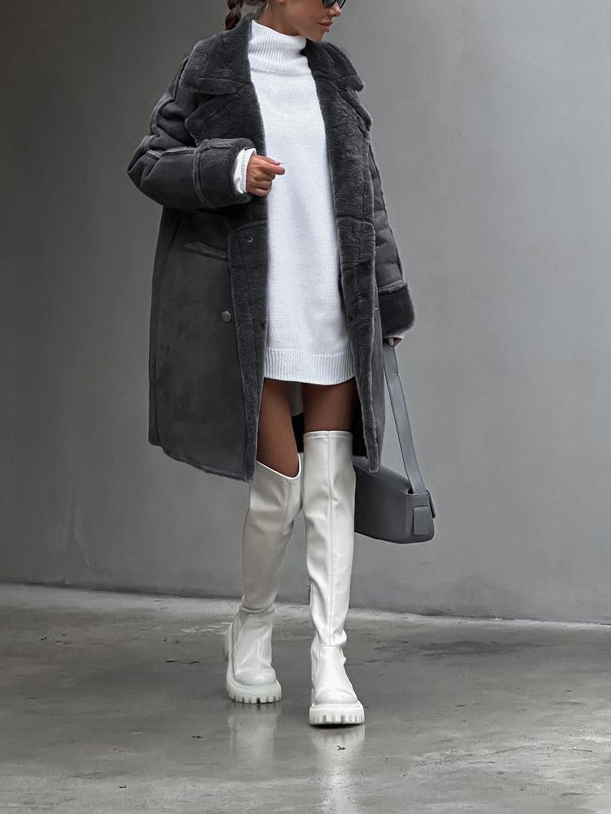 Women's Oversized Shearling Long Coat