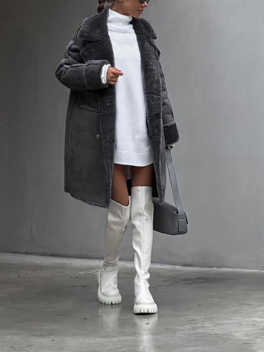 Women's Oversized Shearling Long Coat
