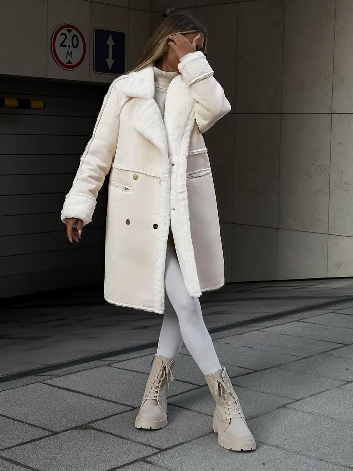 Women's Oversized Shearling Long Coat