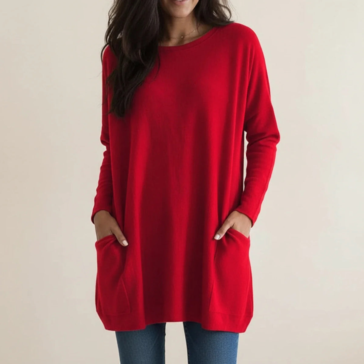 Women's Oversized Sweater Dress with Pockets