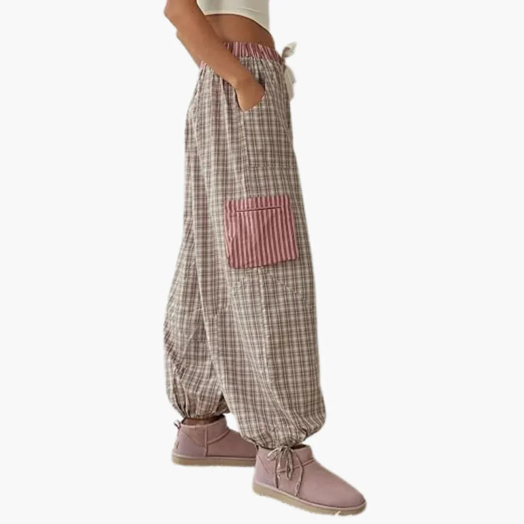 Women's Pajama Set with Button-Up Top and Elastic-Waist Pants