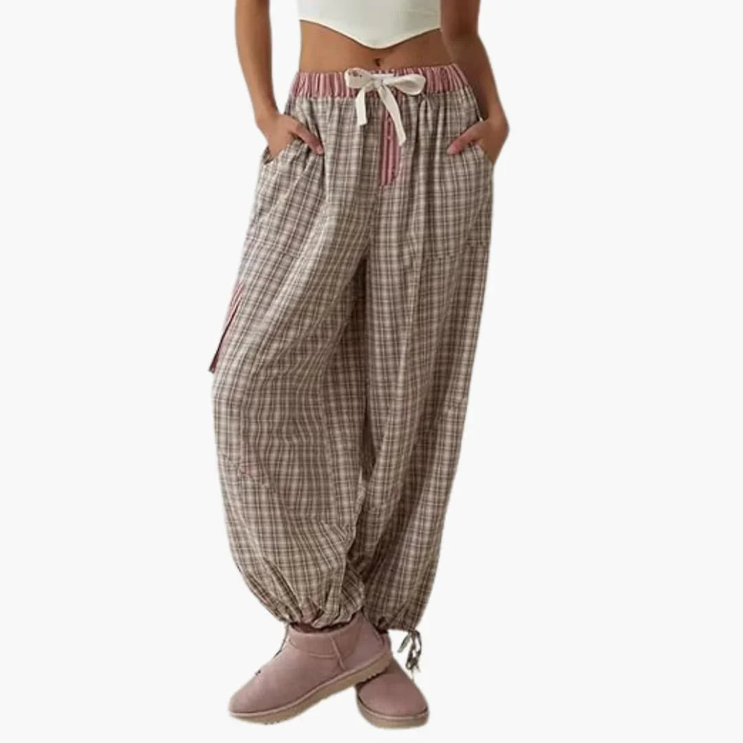 Women's Pajama Set with Button-Up Top and Elastic-Waist Pants