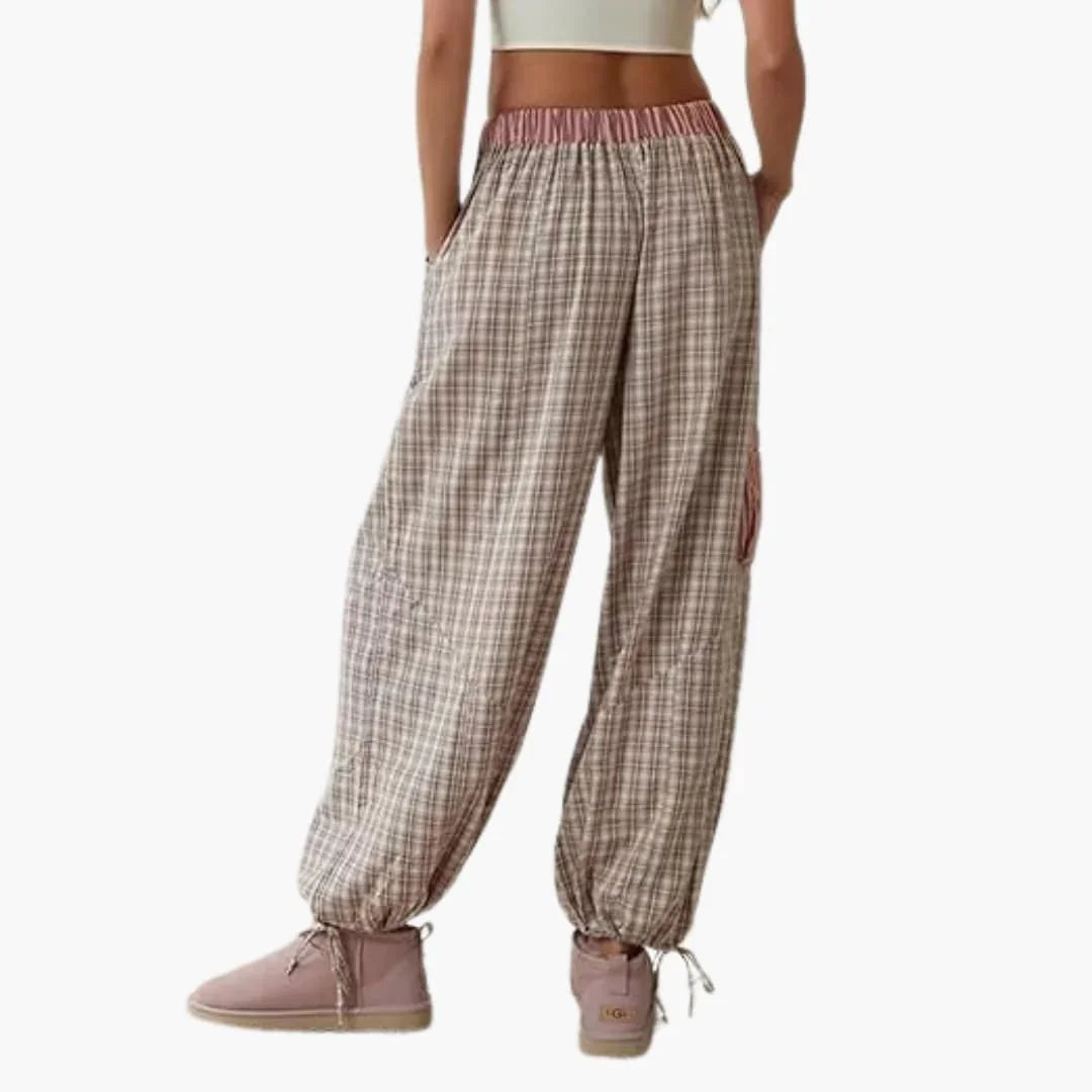 Women's Pajama Set with Button-Up Top and Elastic-Waist Pants
