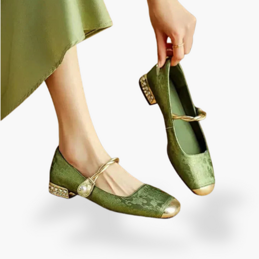 Women's Pearl Embellished Mary Jane Flats