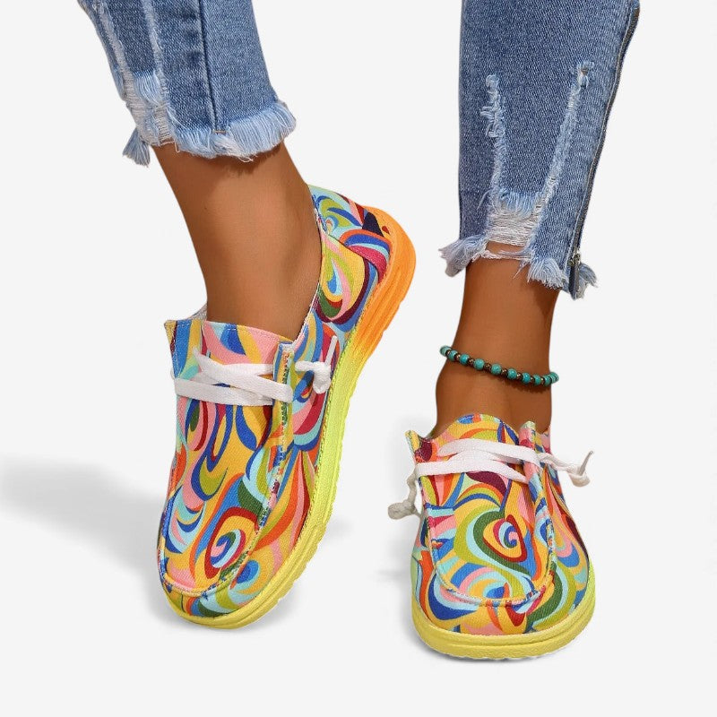 Women's Printed Flat Sneakers