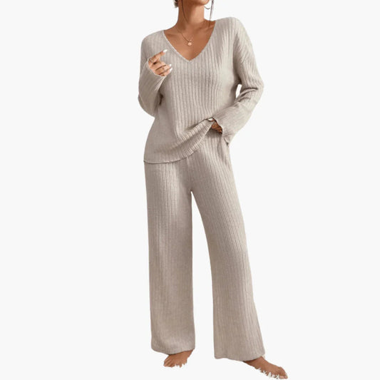Women's Ribbed Knit Two-Piece Set