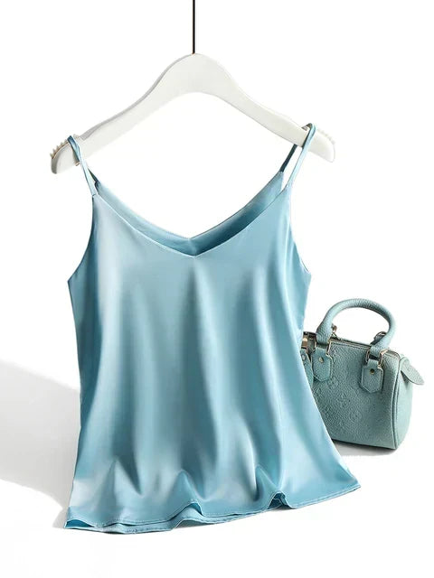 Women's Satin Camisole with Spaghetti Straps