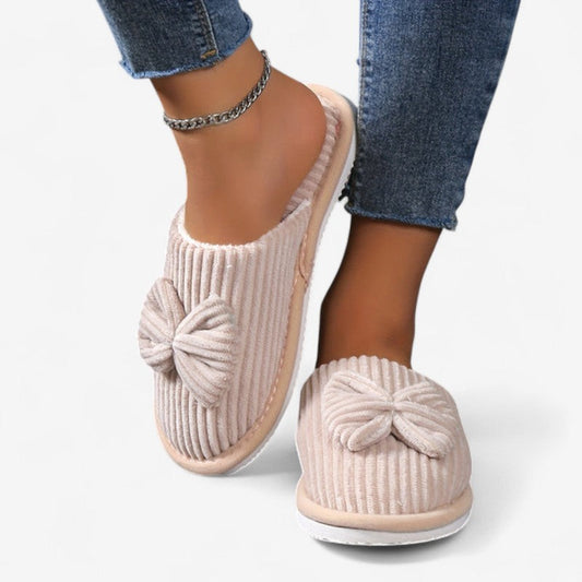 Women's Slip-On Ballerina Slippers with Round Toe and Bow