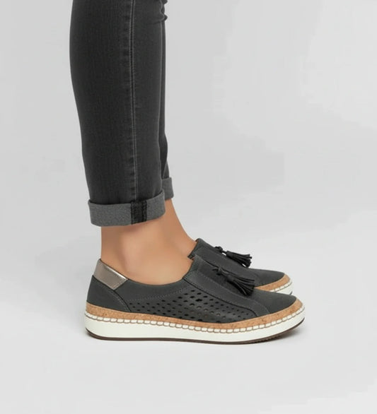 Women's Slip-On Perforated Tassel Loafer Sneakers