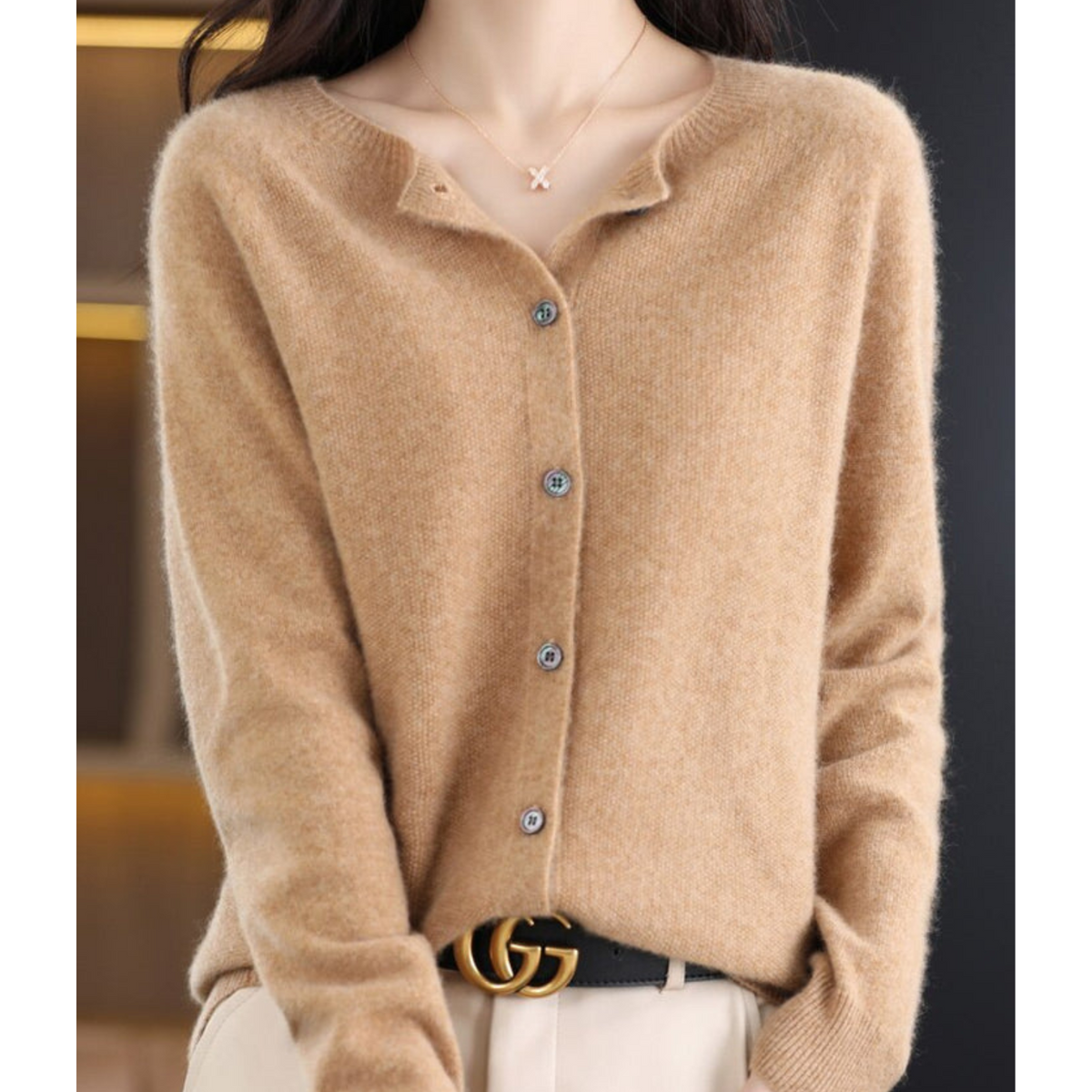 Women's Soft Merino Wool Button Cardigan