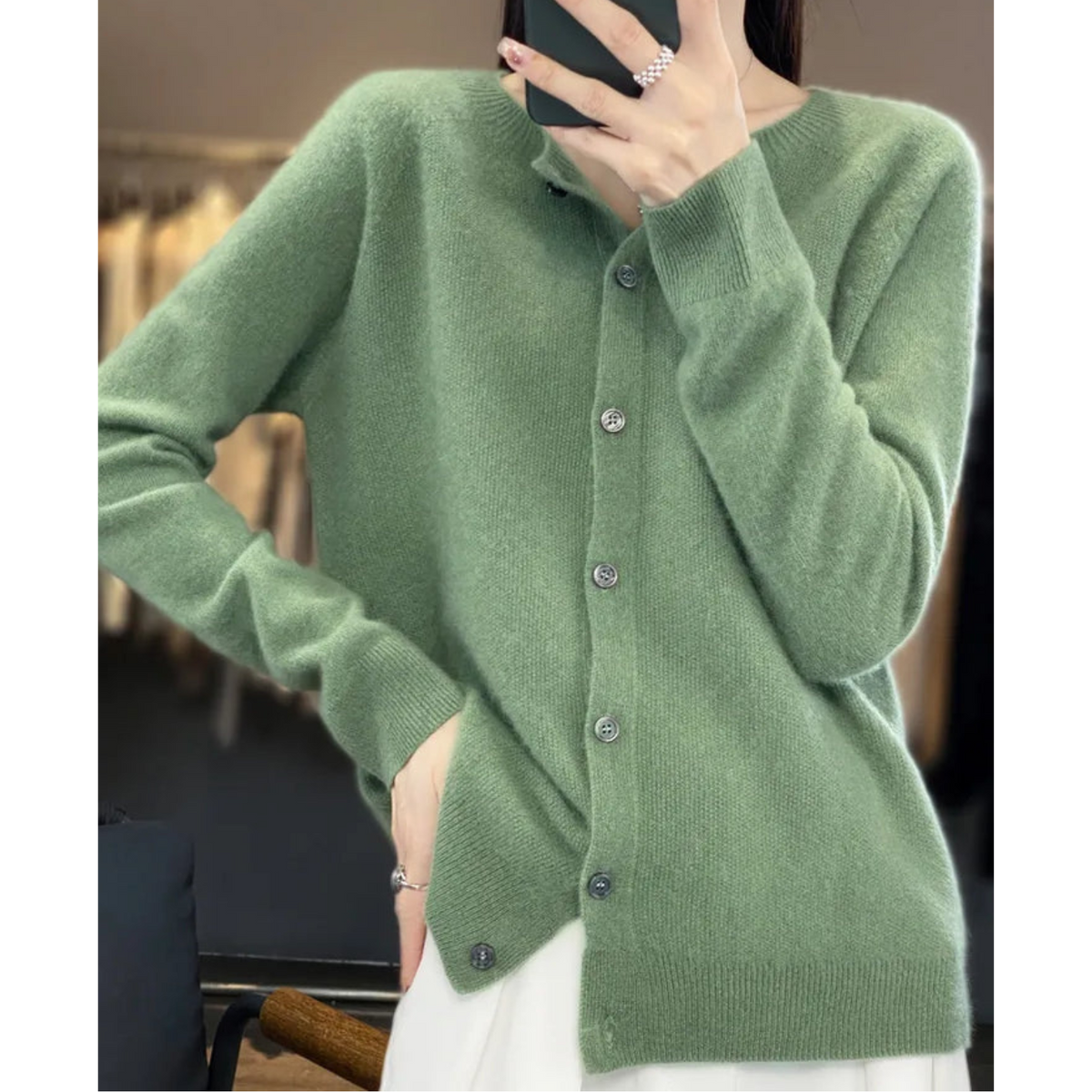 Women's Soft Merino Wool Button Cardigan