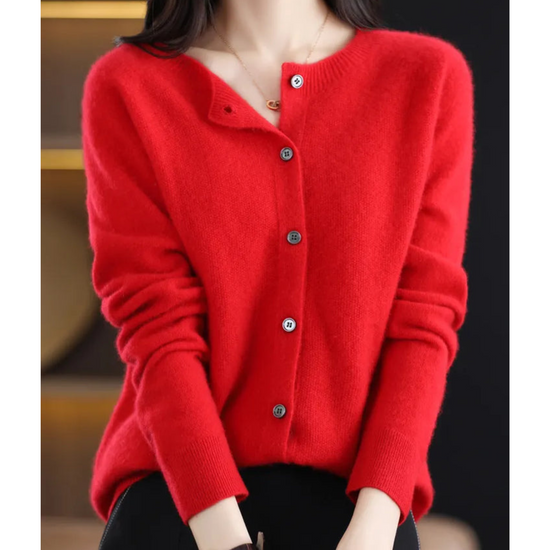 Women's Soft Merino Wool Button Cardigan