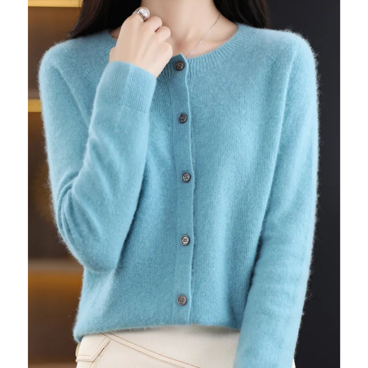 Women's Soft Merino Wool Button Cardigan
