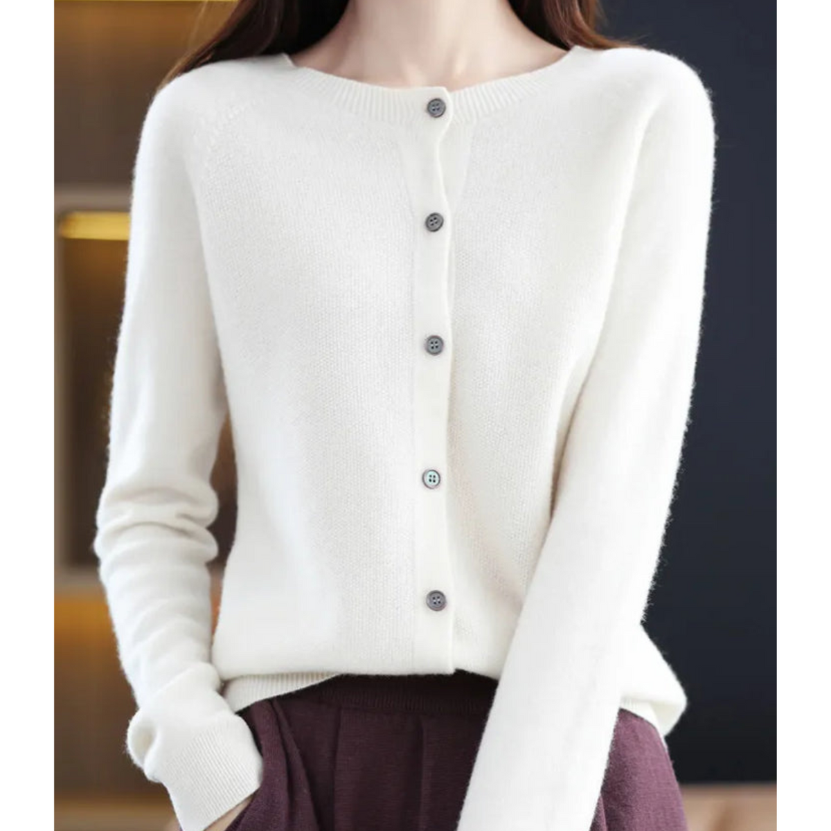 Women's Soft Merino Wool Button Cardigan