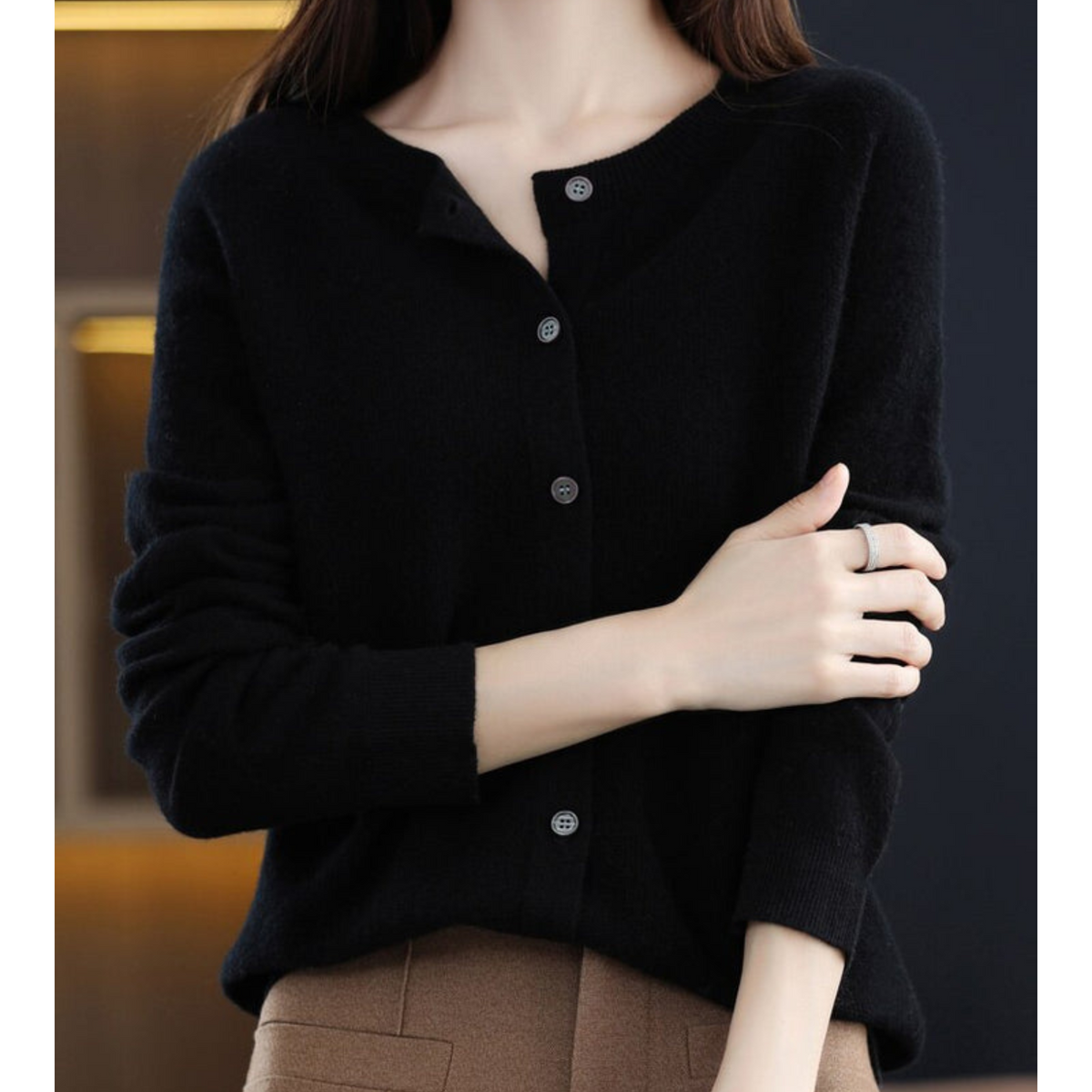Women's Soft Merino Wool Button Cardigan