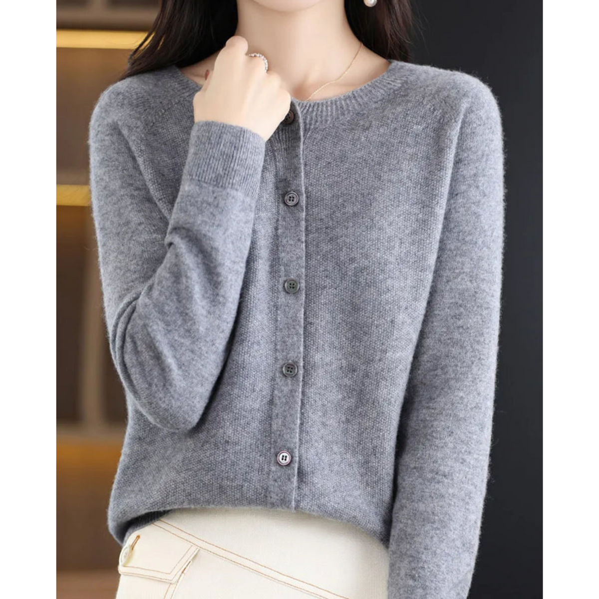 Women's Soft Merino Wool Button Cardigan