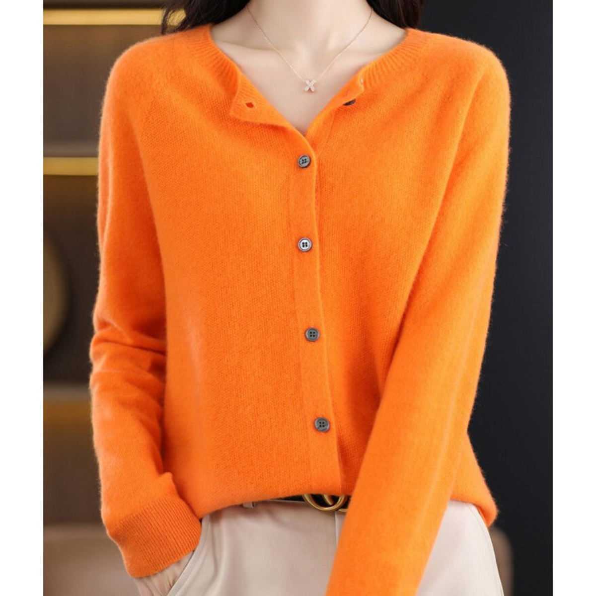 Women's Soft Merino Wool Button Cardigan
