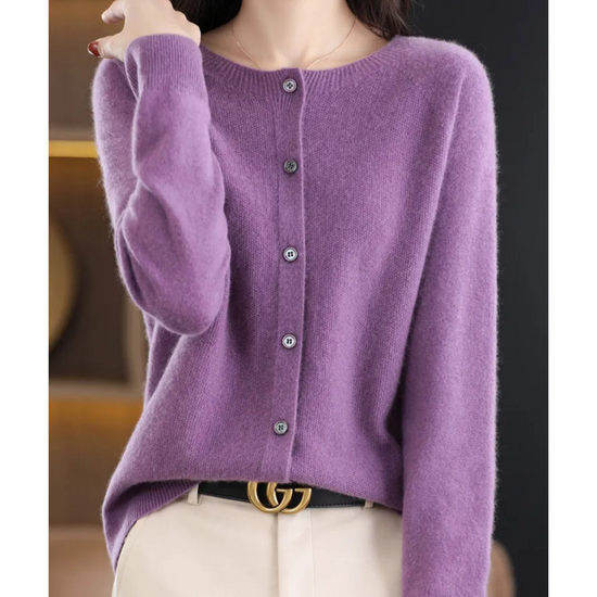 Women's Soft Merino Wool Button Cardigan