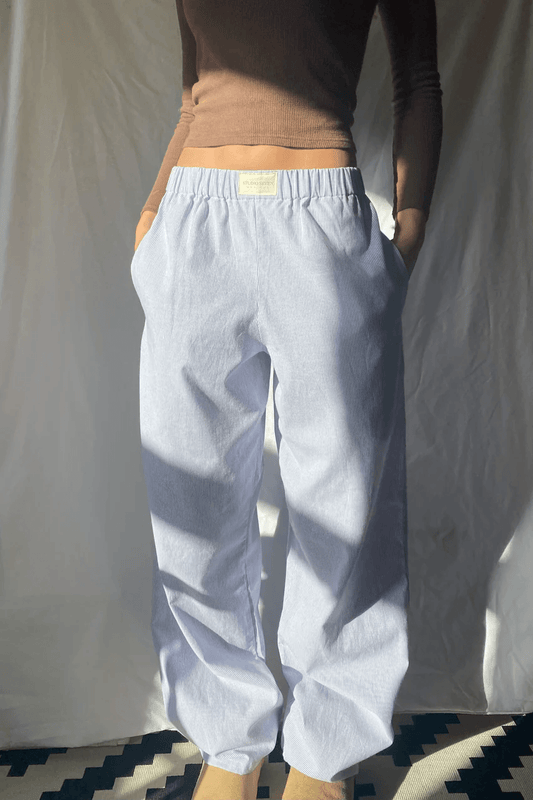 Women's Striped Elastic Waist Lounge Pants