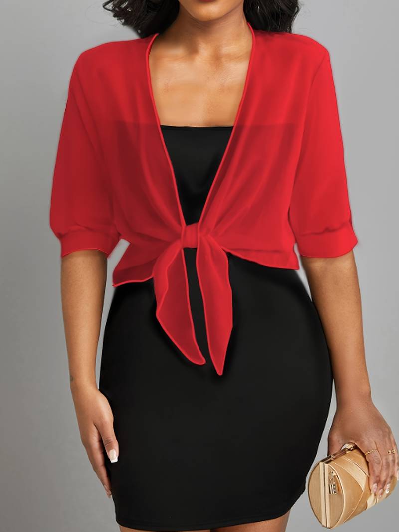 Women's Summer Chiffon Tie-Front Shrug