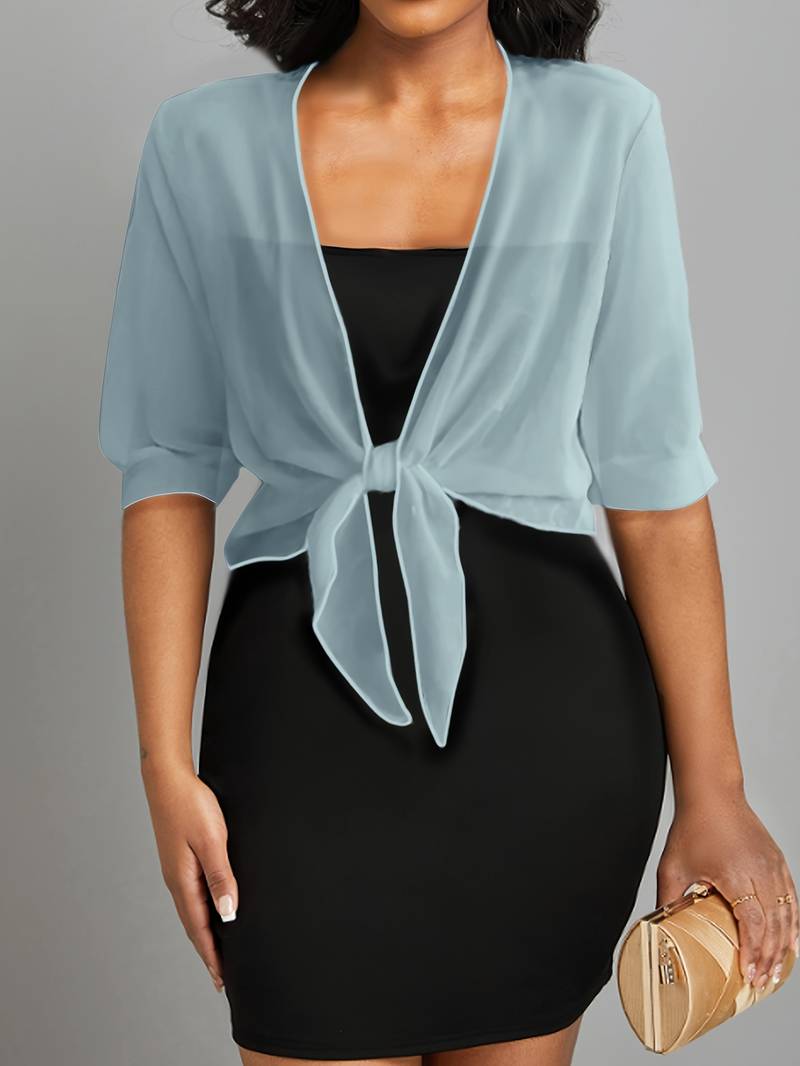 Women's Summer Chiffon Tie-Front Shrug