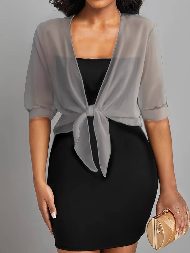 Women's Summer Chiffon Tie-Front Shrug