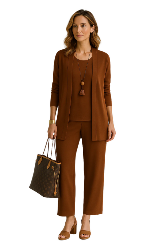 Women's Three-Piece Set with Comfortable Pants
