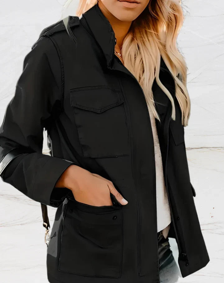 Women's Versatile Zip Jacket with Multiple Pockets