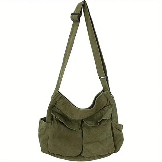 Women's Vintage Canvas Shoulder Bag – Spacious