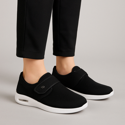 Women's Wide-Fit Diabetic Shoes with Hook and Loop Closure
