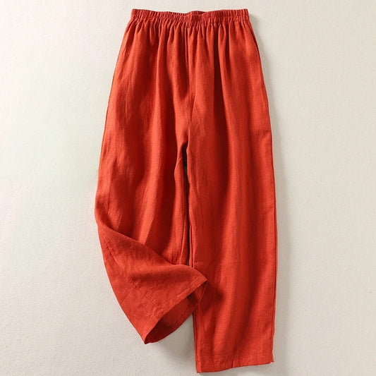 Women's Wide-Leg Trousers with Elastic Waistband