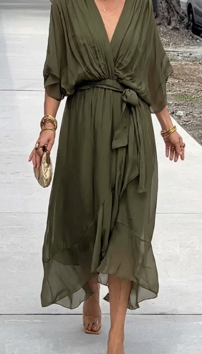 Women's Wrap Midi Dress