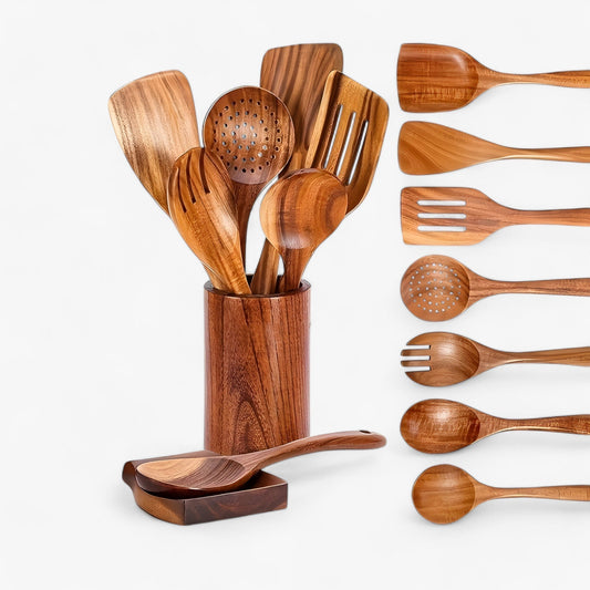 Wooden Kitchen Utensil Set | Sustainable and Elegant