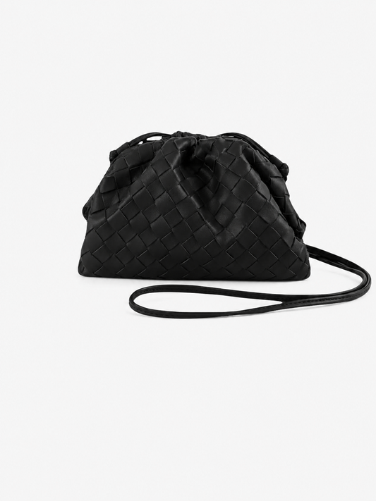 Woven Faux Leather Pouch Bag for Everyday and Evening