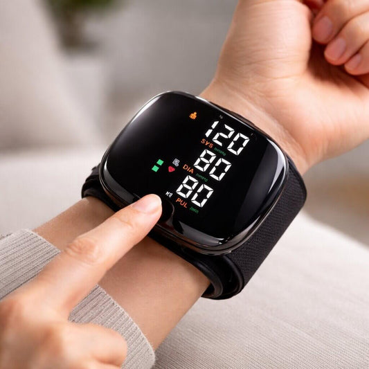 Wrist Blood Pressure Monitor | Touch Display with Voice Function | Rechargeable
