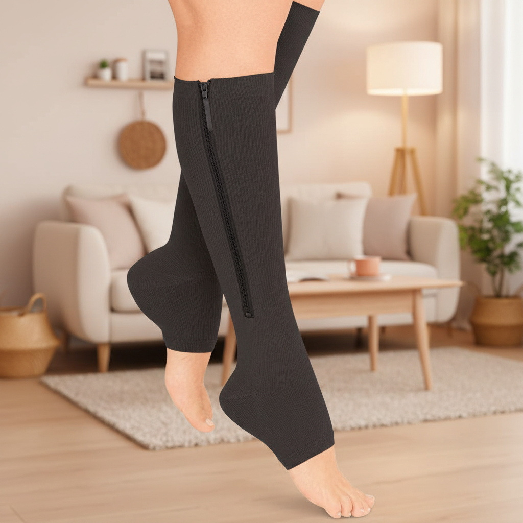 Zippered Compression Socks for Support and Relief