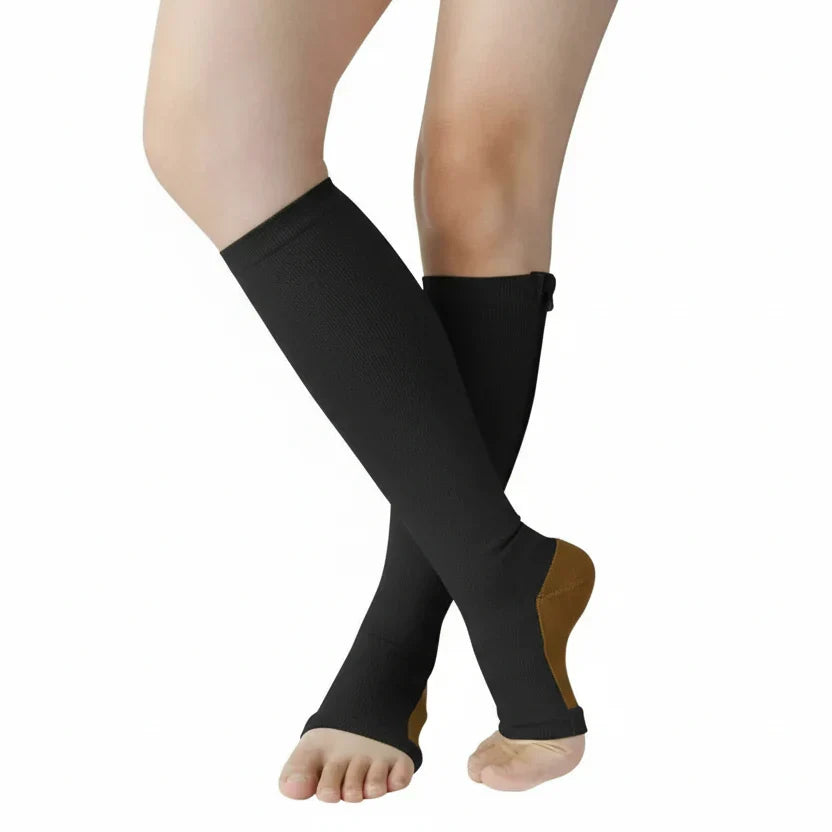 Zippered Compression Socks for Support and Relief